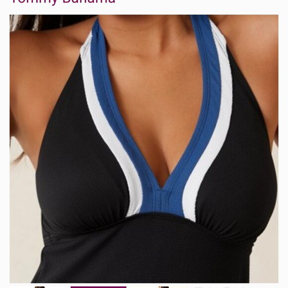 NWT Tommy Bahama Island Cays Dress SZ Small Color Block Black Halter Resortwear - Picture 15 of 15
